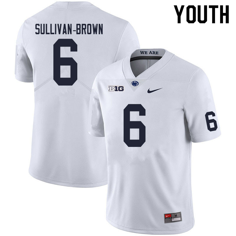 Youth #6 Cam Sullivan-Brown Penn State Nittany Lions College Football Jerseys Sale-White - Click Image to Close